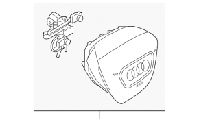 Подушка безпеки airbag в кермо водійська Audi E-Tron 19-23 чорна