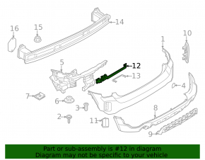 Кронштейн заднего бампера центральный Mini Cooper Countryman F60 21-24