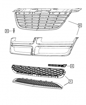 Нижняя решетка переднего бампера Chrysler 200 11-14
