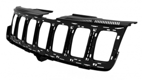 Решетка радиатора grill Jeep Grand Cherokee WK2 17-22 в сборе соты серые, обрамление черный глянец, песок