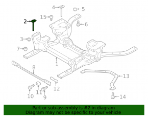 Болт крепления переднего подрамника 4шт Ford Mustang mk6 15-23 125мм