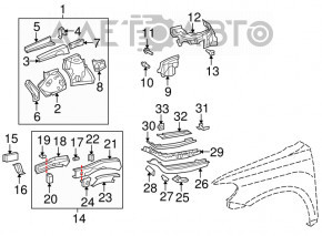 Защита арки двигателя левая Lexus RX350 RX450h 10-15 тип 2