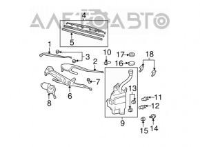 Поводок дворника левый Lexus RX300 RX330 RX350 RX400H 04-09