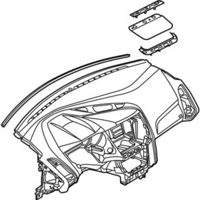 Торпедо передняя панель с AIRBAG Ford Focus mk3 15-18 рест