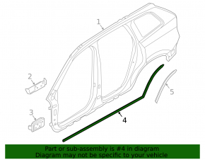 Уплотнитель дверей на пороге правый Volvo XC60 18-26