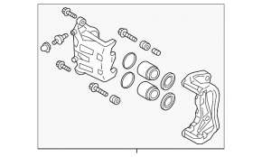 Суппорт в сборе передний правый Infiniti G25 G35 G37 4d 06-14 без скобы