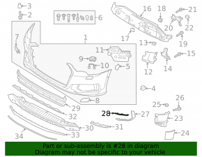 Молдинг переднего бампера правый Audi A6 C8 19-23 структура, S-Line