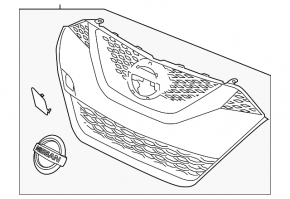 Решітка радіатора grill Nissan Maxima A36 16-17 дорест під камеру