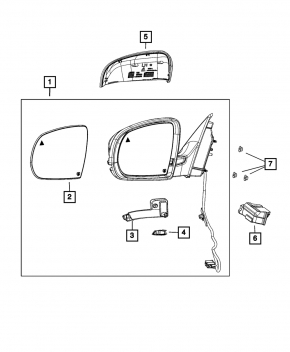Зеркальный элемент левый Jeep Cherokee KL 14-23 подогрев