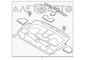 Полка задняя Ford Fusion mk5 17-20 тип 6 черная