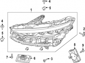 Фара передняя левая в сборе Ford Mustang Mach-E 21-26 LED