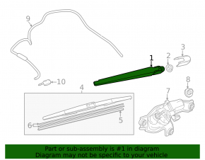 Поводок дворника задний Mazda CX-50 23-26 с заглушкой