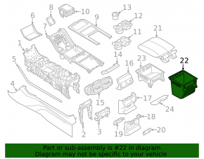 Бокс карман центральной консоли внутренний Land Rover Range Rover Velar 18-23