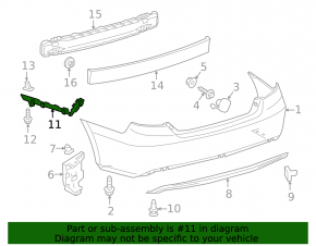 Крепление заднего бампера правое Toyota Camry v55 15-17 usa