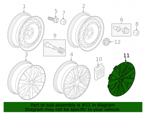 Колпак колесный R15 VW Jetta 11-15 USA