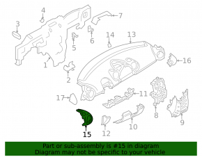 Накладка передней панели левая Mini Cooper Countryman R60 11-12 под дефлектор, черная с темно-серым