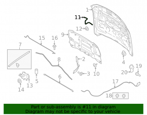 Крюк замка капота Ford Mustang mk6 15-23