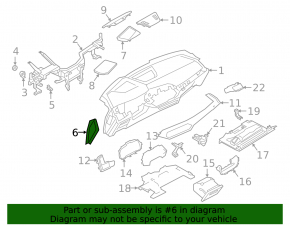 Накладка передней панели боковая левая BMW X5 G05 19-23 Canberra-Beige