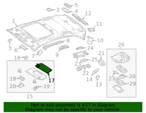 Козырек малый левый Mercedes W213 E 17-20 черный, без крючка