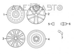 Диск колесный R17x7J 5*114.3 Toyota Camry v50 12-14 usa XLE бордюрка