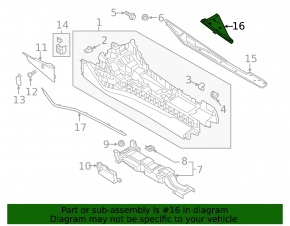 Накладка центральной консоли боковая верхняя правая Audi A6 C8 19-25 черная