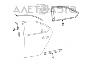 Молдинг двери задней правой Lexus LS460 LS600h 07-17 хром