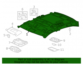 Обшивка потолка Honda Civic X FC 16-21 4d серый без люка LX