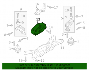 Подушка кпп задняя Ford Mustang mk6 18-23 2.3T под 10 ступ АКПП