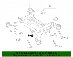 Подушка заднего редуктора Porsche Cayenne 19-26 2.9T, 3.0T