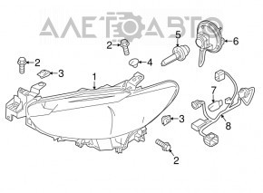 Фара передняя правая Mazda 6 16-17 LED