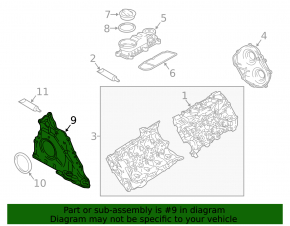 Задняя крышка коленвала Audi Q5 80A 18-23 3.0T