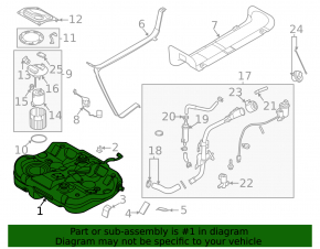 Топливный бак Kia K5 21-24 FWD 1.6T, 2.5 60л