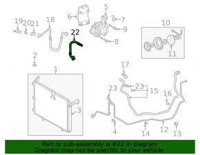 Трубка кондиционера компрессор-печка короткая Lexus RX300 98-03