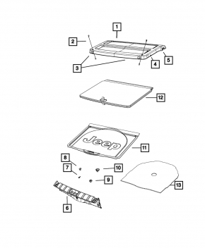 Пол багажника Jeep Renegade 15-23 черн, под химчистку, деформирован