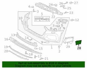 Воздуховод переднего бампера правый Audi A7 19-25 наружная часть, S-Line