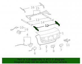 Петля крышки багажника правая Lexus GS300 GS350 GS430 GS450h 06-11