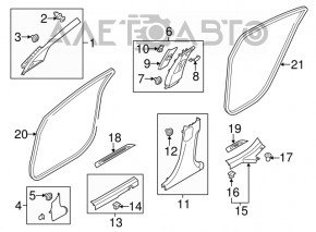 Накладка порога передняя левая Kia Forte 4d 14-16