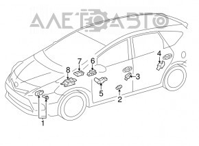 Модуль srs airbag компьютер подушек безопасности Toyota Prius V 12-12