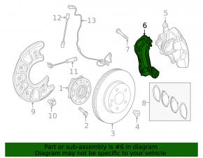 Скоба суппорта передняя левая Mercedes C-class W205 300/350e/350h/400 15-21 под 330/32мм