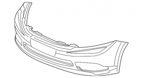 Бампер передній голий Honda Civic 12-12 без птф, без омивачів