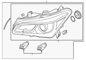 Фара передня ліва в зборі Infiniti QX56 QX80 14-17 LED без автокоректора