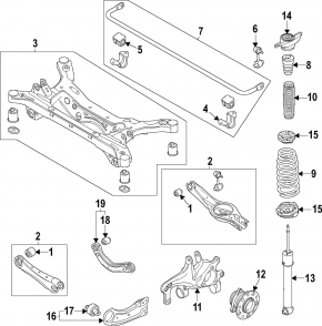 Цапфа задняя левая Hyundai Elantra 21-26
