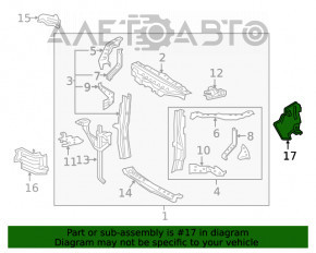 Дефлектор радиатора правый верхний Lexus RX350 RX450h 16-19