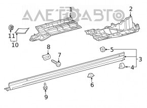 Порог правый Toyota Rav4 19-24 структура, тычки