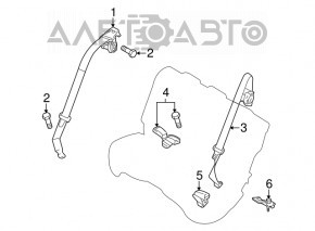 Ремень безопасности задний центральный Mazda3 MPS 09-13