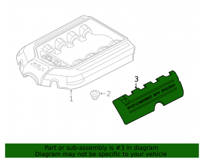 Накладка двигателя правая Ford Mustang mk6 15-17 5.0