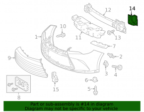 Кронштейн усилителя переднего бампера Toyota Camry v55 15-17 usa