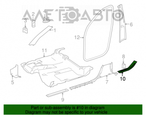 Накладка порога внутренняя задняя правая Mercedes W164 ML бежевая