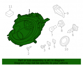 Фара передня ліва Mini Cooper Countryman R60 11-16 галоген, білий поворотник, без адаптива