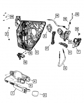 Ручка двери внешняя задняя левая Chrysler 300 11-23 хром